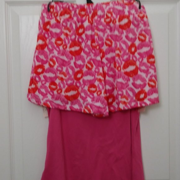 Spree 2 PC Pajama Short Fuchsia Kiss Me Size Medium - Picture 5 of 13